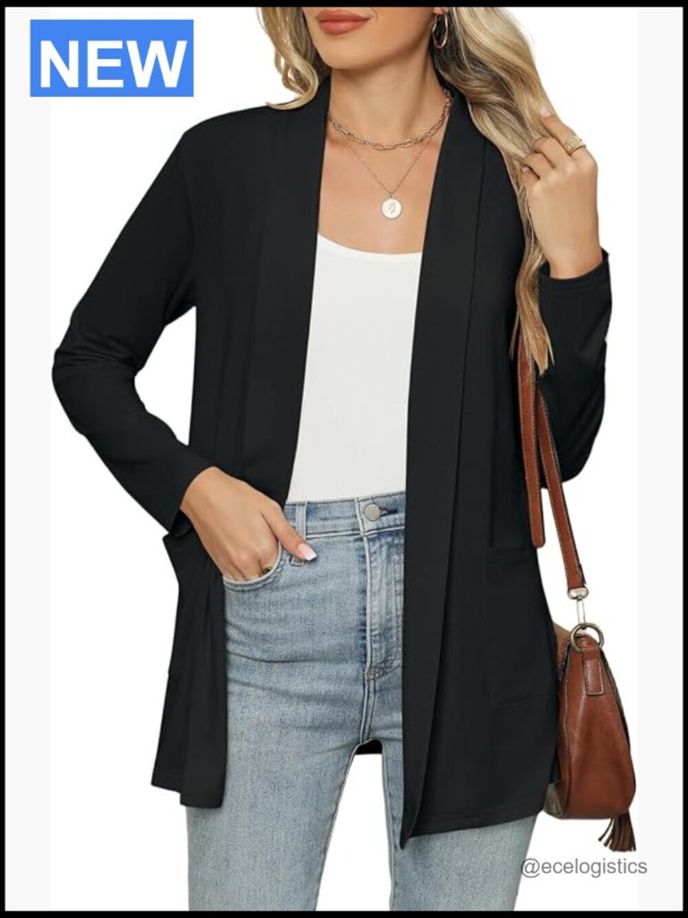 Long Sleeve Lightweight Cardigan with Pockets Loose Fit